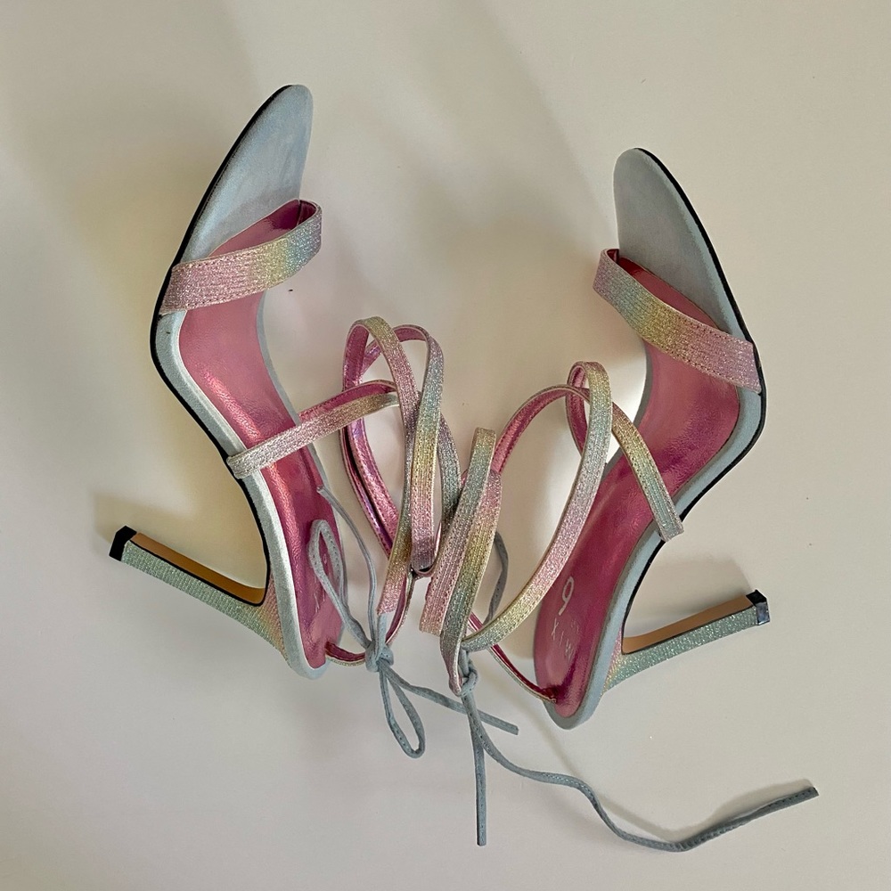Mix No. 6 Sparkle Sandal Heels Sherbet Multicolor.